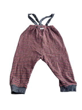 Buho boys knit striped suspender pants overalls size 12 months